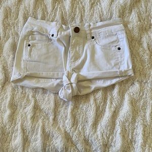 white jean shorts